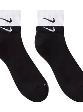 Nike耐克男女袜黑白拼接双钩运动篮球训练中筒袜子DH4058-011-103