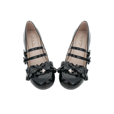 lolita鞋百搭防滑lo鞋粗高跟大码