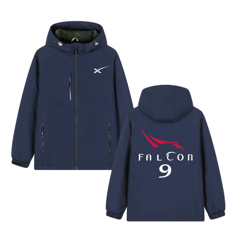 spacex衣服太空探索技术星舰发射ins猎鹰九号冲锋衣加绒外套男女