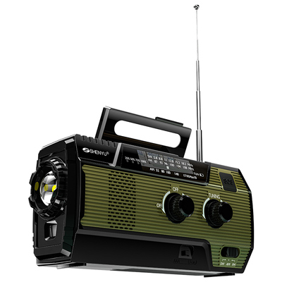 手摇发电手电筒应急防灾收音机