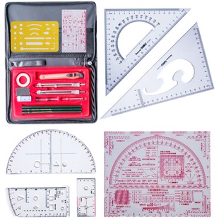 地形学作图工具包识图用图尺地图指挥尺标图半圆尺坐标梯尺规套装