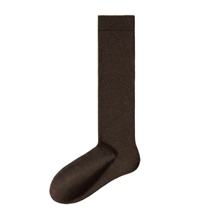 棉小腿袜女秋冬2026新款显瘦无骨长筒袜jk中筒配靴子咖色长袜