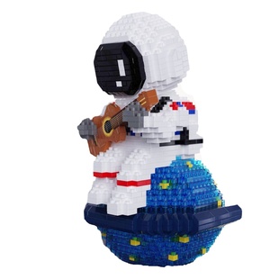 微小颗粒航天中国积木拼图吉他太空宇航员拼装模型大人玩具礼物女