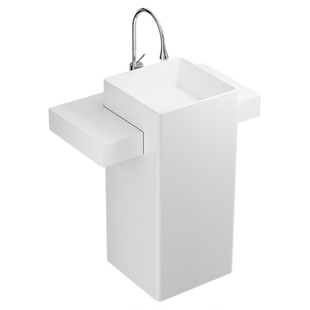 方形立柱盆可定制岩板台面可切角尺寸高端落地洗手盆卫生间洗脸台