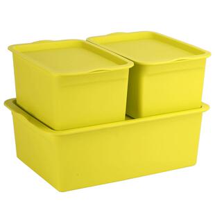 塑料有盖收纳盒桌面文件厨房储物盒子内衣化妆品学生整理盒收纳箱