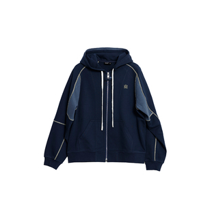 roaringwild a arch 咆哮野兽 拼接撞色外套双拉链情侣连帽卫衣男