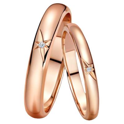 DR求婚钻戒玫瑰金情侣对戒99切面