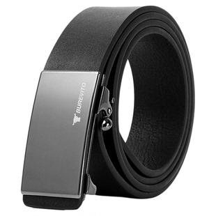 头层牛皮男士皮带内穿无牙自动真皮腰带裤带不露尾新款年轻人潮流