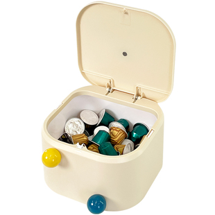 胶囊咖啡收纳盒可爱带盖防尘办公室客厅桌面茶包糖果零食置物架