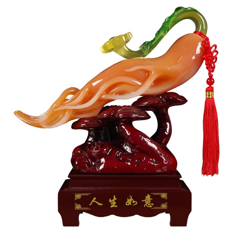 人生如意人参摆件家居客厅酒柜灵芝装饰开业乔迁贺寿礼品生日礼物