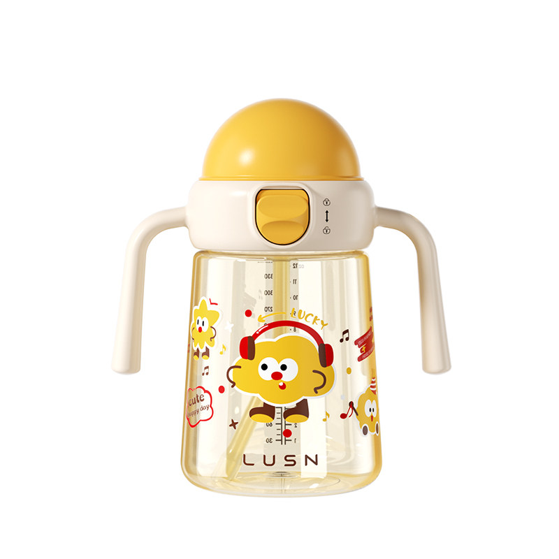 奶瓶级PPSU儿童吸管杯耐高温手柄水杯婴儿牛奶杯直饮刻度杯子