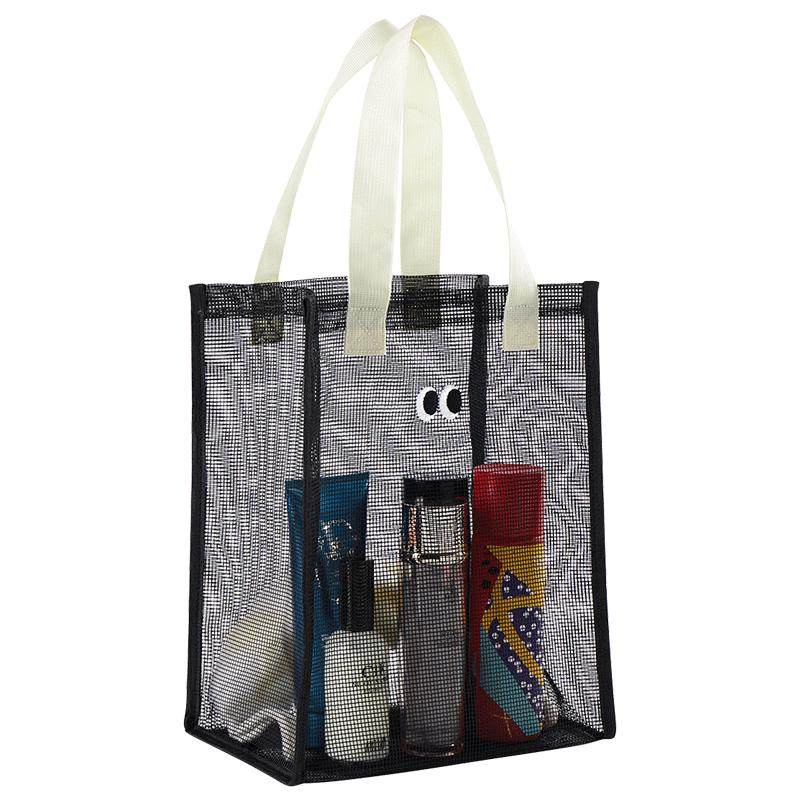 韩国潮牌手提拎包可爱休闲大眼睛购物袋网眼洗漱包沙滩沥水游泳包