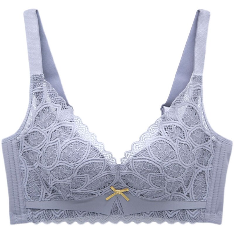 曼戴玛莉新品无钢圈文胸性感蕾丝聚拢收副乳调整型内衣女M7332BC
