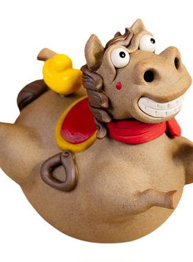 马上赚钱可爱马年摆件新年礼物