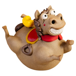 围炉集物马上有钱2026年生肖马摆件办公室招财景德镇陶瓷转转小马