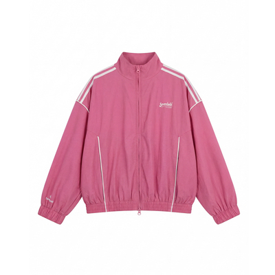 【亲子】柒号童仓女大童美式运动外套春装新款儿童条纹立领上衣潮