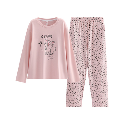 芬腾女士睡衣春秋季长袖圆领套装