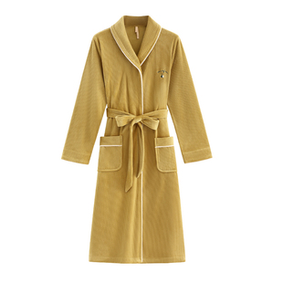 海岛绒情侣睡袍男睡衣秋冬款女浴袍冬季长款法兰绒珊瑚绒加厚加绒