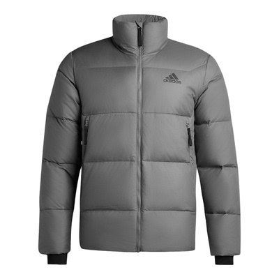 Adidas/阿迪达斯正品冬季男士运动保暖休闲简约立领羽绒服KF6761