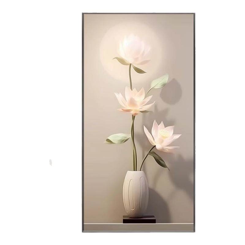 荷花图装饰画新中式客厅玄关莲花现代装饰画