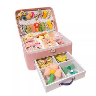 儿童发饰套装礼盒可爱小女孩公主发卡头饰女童头绳宝宝生日首饰盒