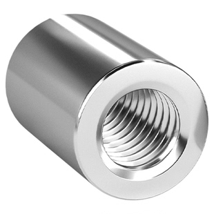 M3-M16 304不锈钢加长加厚圆螺母通丝连接螺帽圆形丝杆接头焊接柱