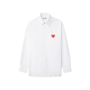 IT CDG PLAY COMME des GARCONS川久保玲情侣款合身翻领长袖衬衫
