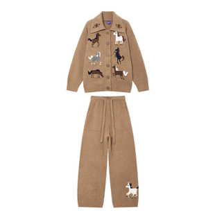 WildRooms2026年马年新款保暖家居服女半边绒睡衣套装冬季可外穿