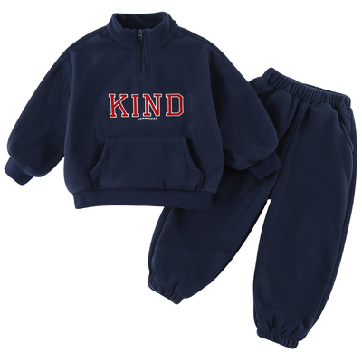 男女童保暖运动加绒摇粒绒套装