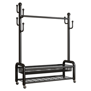 衣帽架落地卧室挂衣架加厚加粗晾衣架室内家用阳台脏衣服收纳篮架