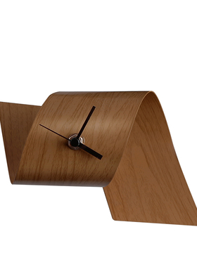 北欧金属装饰品家居桌面木纹座钟