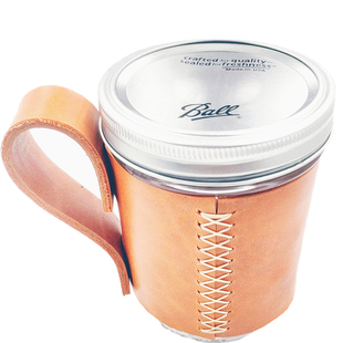 大促梅森杯朝五晚九杯子隔热杯套带盖玻璃水杯石原里美同款咖啡杯