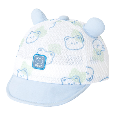 网格婴儿鸭舌帽短檐可爱印花