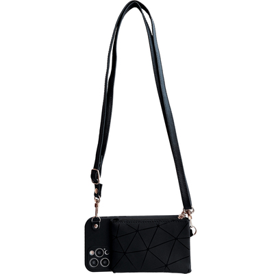 苹果系列皮质零钱卡包斜挎手机壳