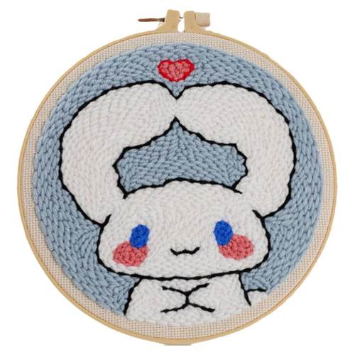 玉桂狗毛线装饰画俄罗斯diy手工绣材料针初学戳戳乐 大耳狗戳戳绣