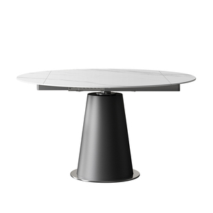 意式岩板餐桌可伸缩折叠饭桌椅现代简约多功能方圆两用小户型圆桌