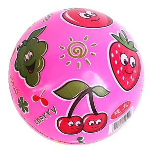 儿童5寸手拿双色西瓜球幼儿园运动拍拍玩具球PVC带绳手柄笑脸皮球