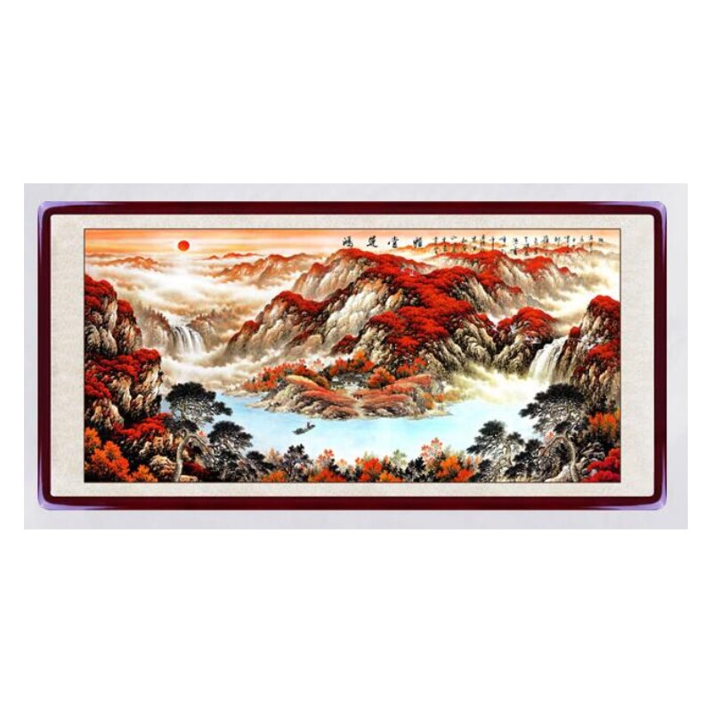 印花新款十字绣大画风景旭日东升