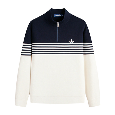 Navigare纯棉休闲半开领卫衣