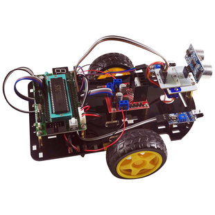 C51单片机智能小车机器人亚克力底盘红外循迹避障超声波避障蓝牙