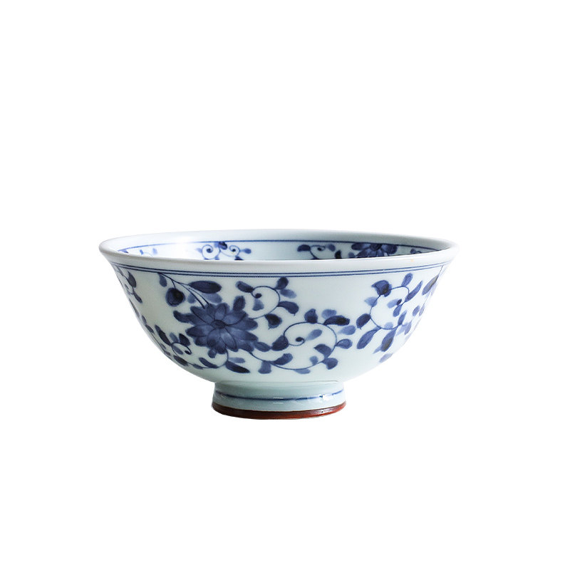 小鹿田烧日本进口14.5cm日式陶瓷餐具米饭碗和风青花家用面碗小碗