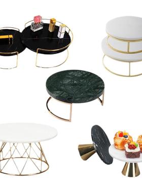 北欧ins天然大理石蛋糕展示托盘