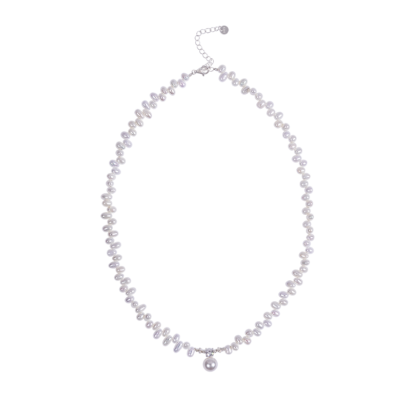 赛赛莉安原创戴妃款天然淡水珍珠s925纯银锁骨项链网红轻奢气质女