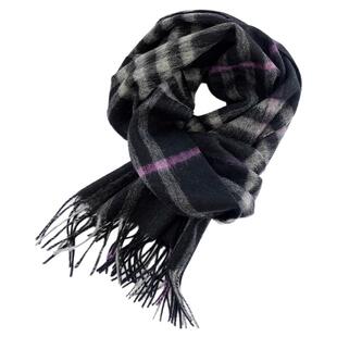 高货100%羊绒围巾男女款秋冬季黑色格纹黑白格子明星同款情侣围脖