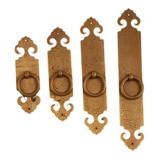 新中式红木家具复古把手橱柜子书柜实木门全铜拉手门窗户仿古拉手