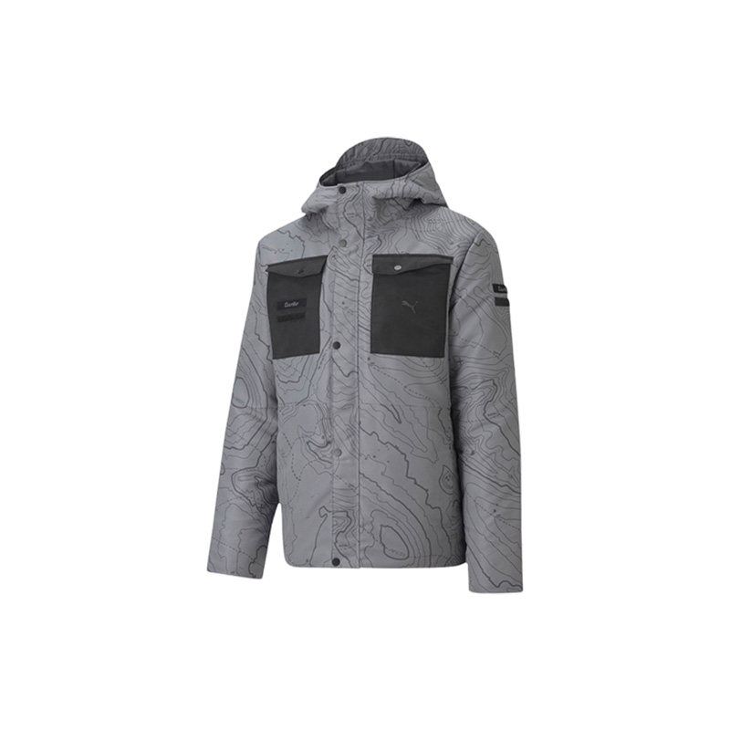 Puma/彪马正品男士冬季运动休闲拼色连帽棉服外套598118-03