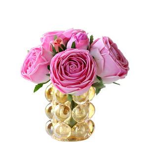 玫瑰仿真花假花摆设室内客厅房间装饰花轻奢保湿餐桌干花花束摆件