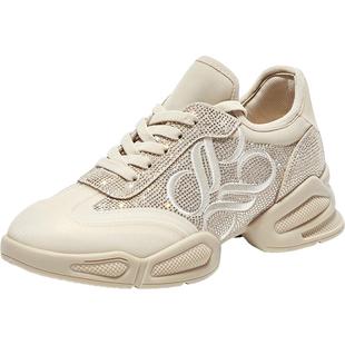 真美诗官方奥莱龙猫鞋刺绣烫钻厚底休闲增高老爹鞋女31238CM3