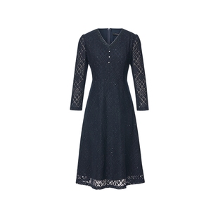 NAERSI娜尔思浪漫叠透丰富层次璀璨闪耀流星蕾丝连衣裙26春季新款