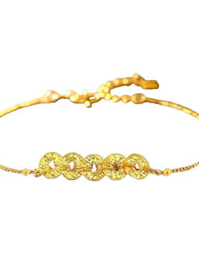 五帝爆闪碎冰冰钱多转运珠手链女款轻奢小众百搭组合送礼好物闺蜜